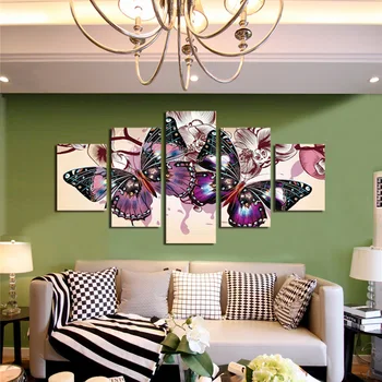 

FIVE PC NO FRAME butterfly Oil Painting Printed Painting Oil Painting On Canvas Oil Painting for Home Decor Wall Decor