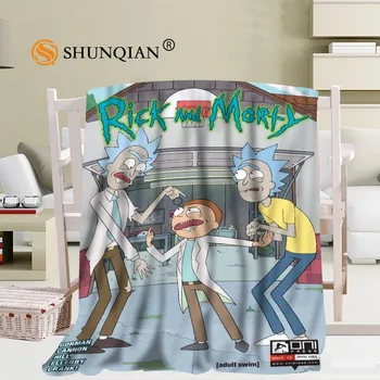 

Custom Rick And Morty Blanket Office Sofa Blanket Portable Soft Blanket Bed Plane Travel Adult Home Blanket