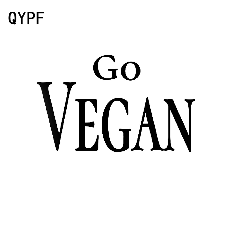 QYPF 13.5CM*8.3CM Go Vegan Fashion Retro-reflective Vinyl Decoration Car Window Sticker Decal C15-2537 | Автомобили и мотоциклы