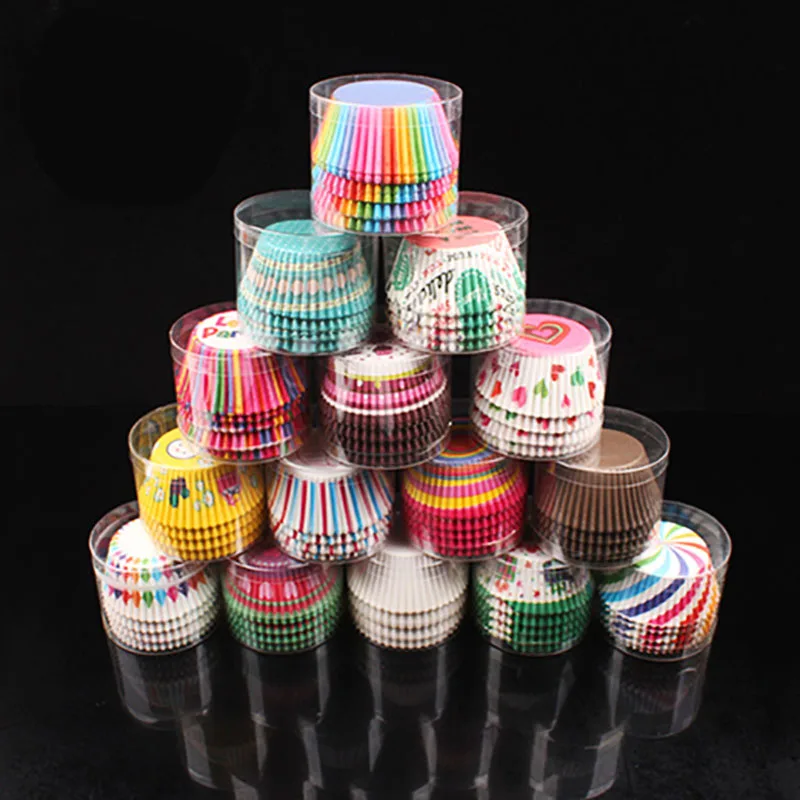 

100pc/set Colorful Paper Cake Cupcake Liner Baking Muffin Box Cup Case Party Tray Cake Mold Decorating Tools Cupcake Paper