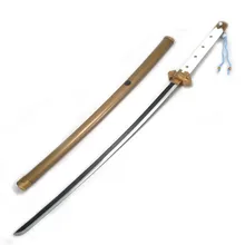 Handmade Japanese katana cosplay real Samurai sword carbon steel Blade golden hardwood Scabbard home decor anime swords