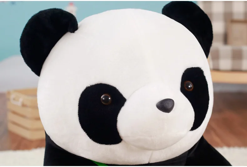 Прекрасный китайский панда плюшевые Игрушечные лошадки сидя удержания бамбука мягкая животных мягкие Подушки детские куклы для детей на день рождения Рождественский подарок