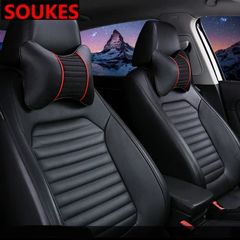 

2PCS Leather Sport Car Seat Protection Neck Pillow For Cadillac CTS SRX ATS Lexus RX NX GS CT200H GS300 RX350 RX300 Saab 9-3 9-5