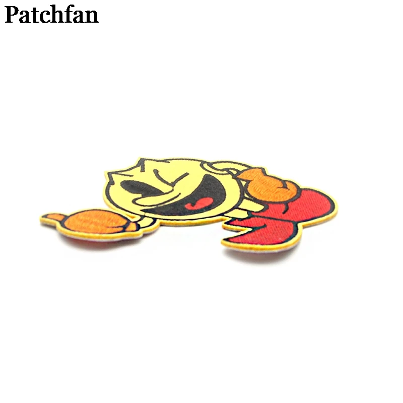 Patchfan Pacman аппликация термонаклейки para рубашка сумка одежда куртка Вышивка наклейка аксессуар Одежда брошь A2099