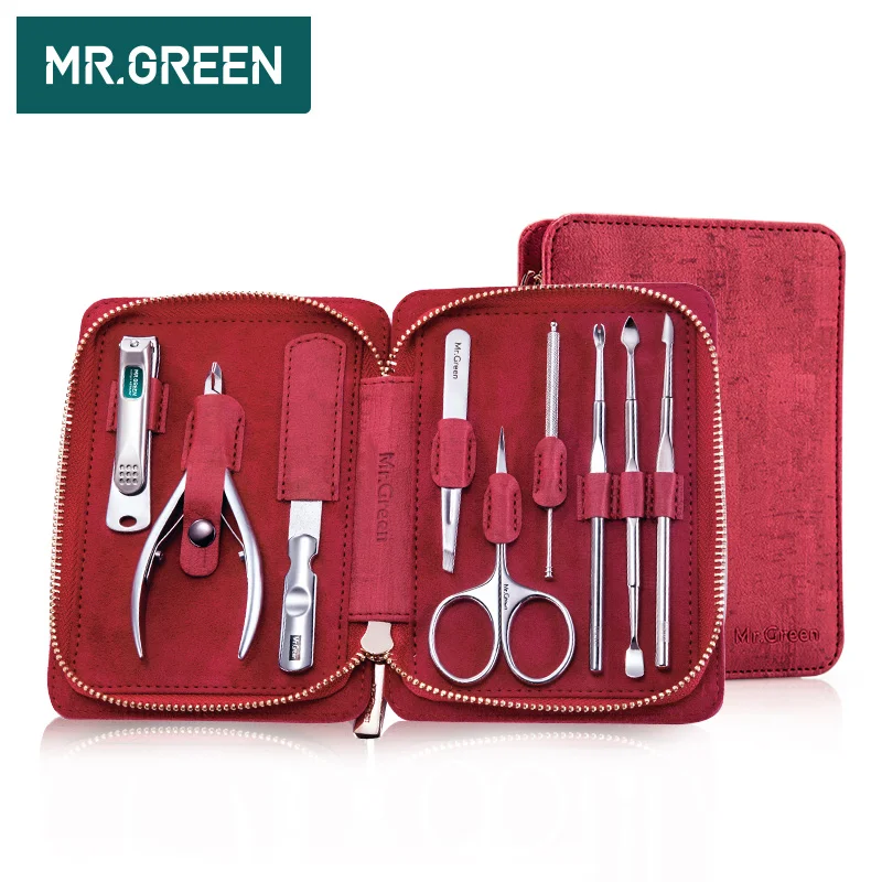 Billig MR. GRÜN 9 IN Nagel cutter Professionelle edelstahl schere pflege kit kunst Häutchen Utility werkzeuge nagel clipper manicur set