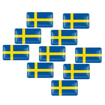 

10Pcs Car Styling 3D Epoxy Sweden Flag Sticker Emblem Decal Badge For SE Cars Body Window Door for Volvo V70 XC60 S60 V60 V40