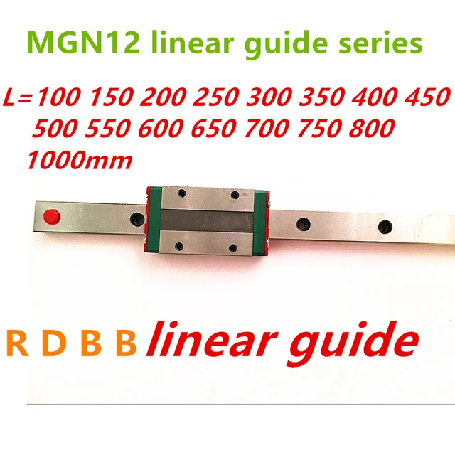 12mm Linear Guide MGN12 100 150 200 250 300 320 350 400 450 500 550 600 700 800 mm +MGN12H or MGN12C block 3d printer CNC 1
