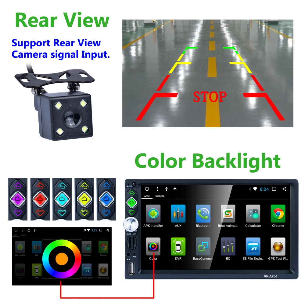 Sale Full HD 1080P 7-inch 2DIN QUAD-core Android 7.1 Car Multimedia Player GPS Navigator Steering Wheel Control FM/AM/RDS Radio 12