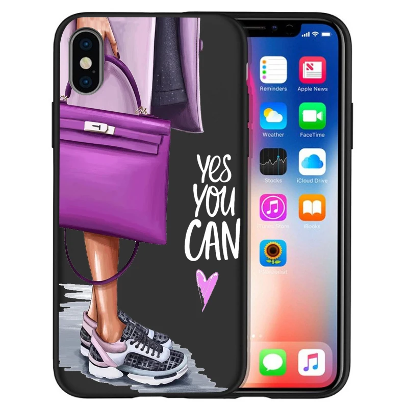 Модный Роскошный чехол для телефона на высоком каблуке с цветочным узором для девочек, чехол для iphone X XS Max XR 6 7 8 Plus 5S SE, мягкий чехол Etui