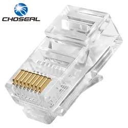 Choseal qs6015 RJ45 разъем cat5e сети Инструменты для наращивания волос 8pin RJ45 разъем Терминалы для сетевой кабель DIY Жгут Оптовая Продажа