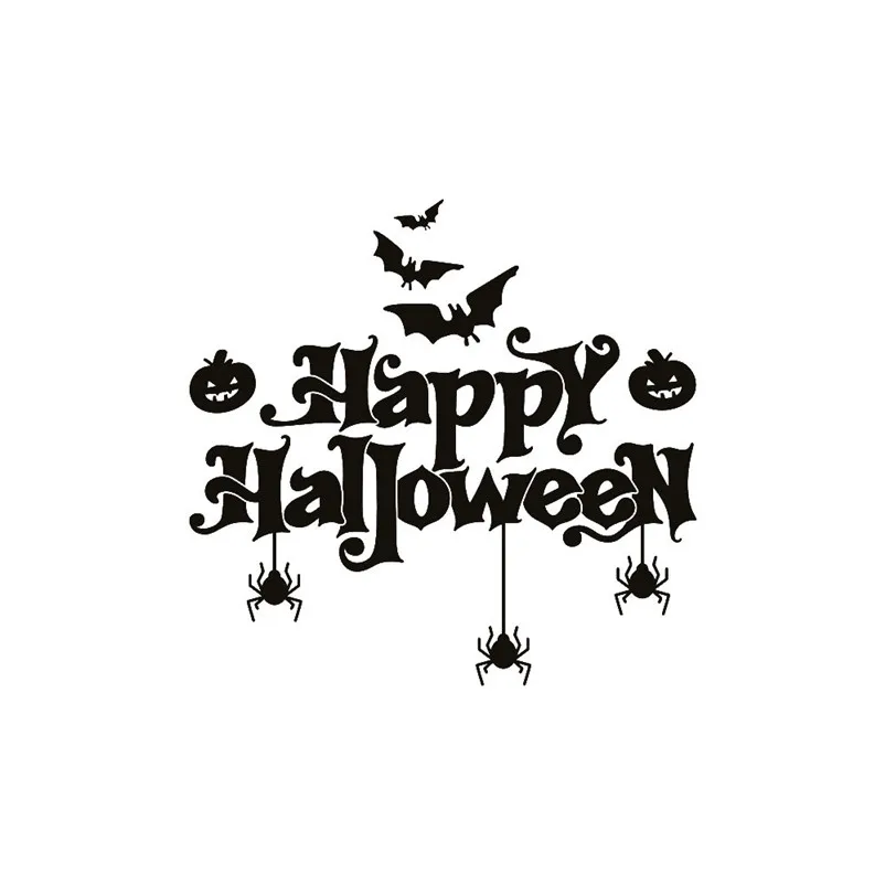 Happy Halloween Bats Spider Wall Sticker Window Home Decoration Decal