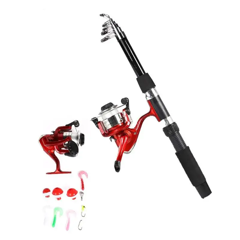 

Fishing Rod Reel Combo Full Kit 1.8m Telescopic Fishing Float Spinning Reel Set
