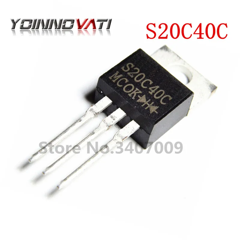 10pcs/lot S20c40c To-220 Common Cathode 20a 40v Schottky Diode New ...