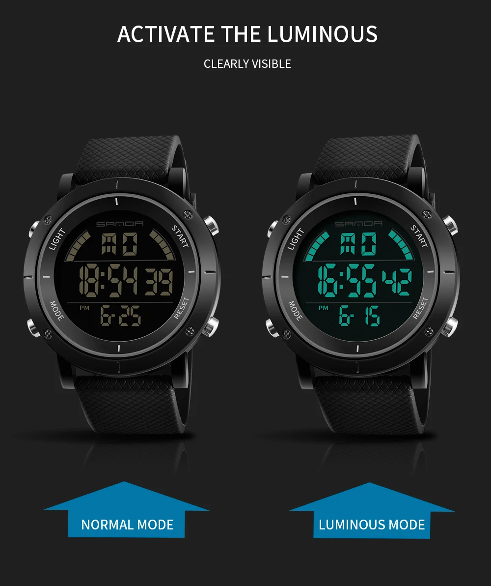 SANDA 410 Free Shipping Sport Men Watches Waterproof Led Electronic Digital Fashion Mens Wristwatch Relogio Masculino Hodinky (7)