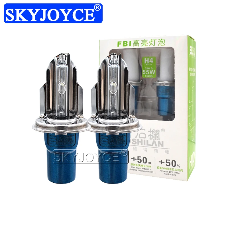 

SKYJOYCE High Brightness 5500K Xenon H4 Bixenon HID Bulb 35W 55W Car Headlight H4 High Low Beam Swing Bulb For H4 Xenon HID Kit