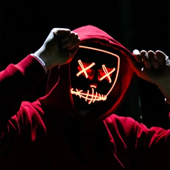 

Led Mask Halloween Party Masque Masquerade Masks Neon Mask Light Glow In The Dark Mascara Horror Mask Glowing Masker Purge