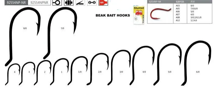 10 упаковок/партия крючки Mustad для морской рыбалки 92554NPNR # крючок из