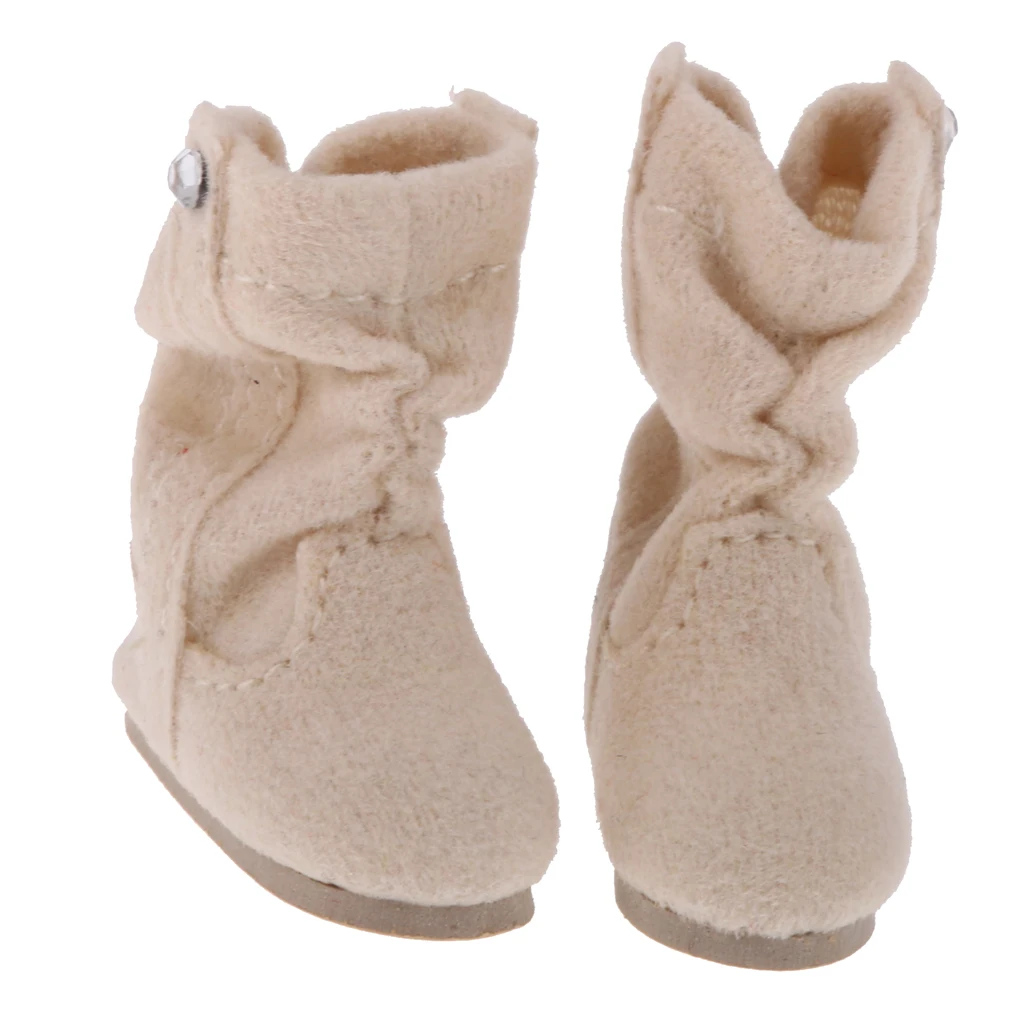 1/6 a Pair Delicately Handcrafted Doll Boots Shoes In Winter for Blythe Dolls Dressing Up Clothing Accessory 