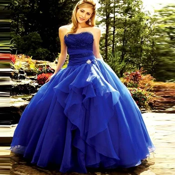 

Royal Blue Quinceanera Dresses Lace Strapless Modern Plus Size Cheap Ball Prom Gown Floor Length Plus Size Lace Up