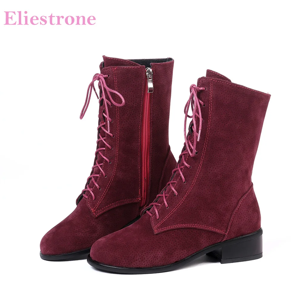 

Brand New Winter Sale Black Yellow Women Mid Calf Boots Vogue Lady Riding Shoes Chunky Heels SH275 Plus Big Size 10 43 46