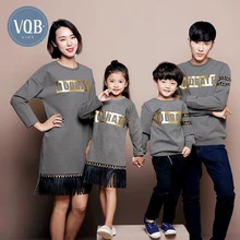 Fashion family vqb 2016 winter fashion tendrils mother and son family set letter bronzier thickening sweatshirt