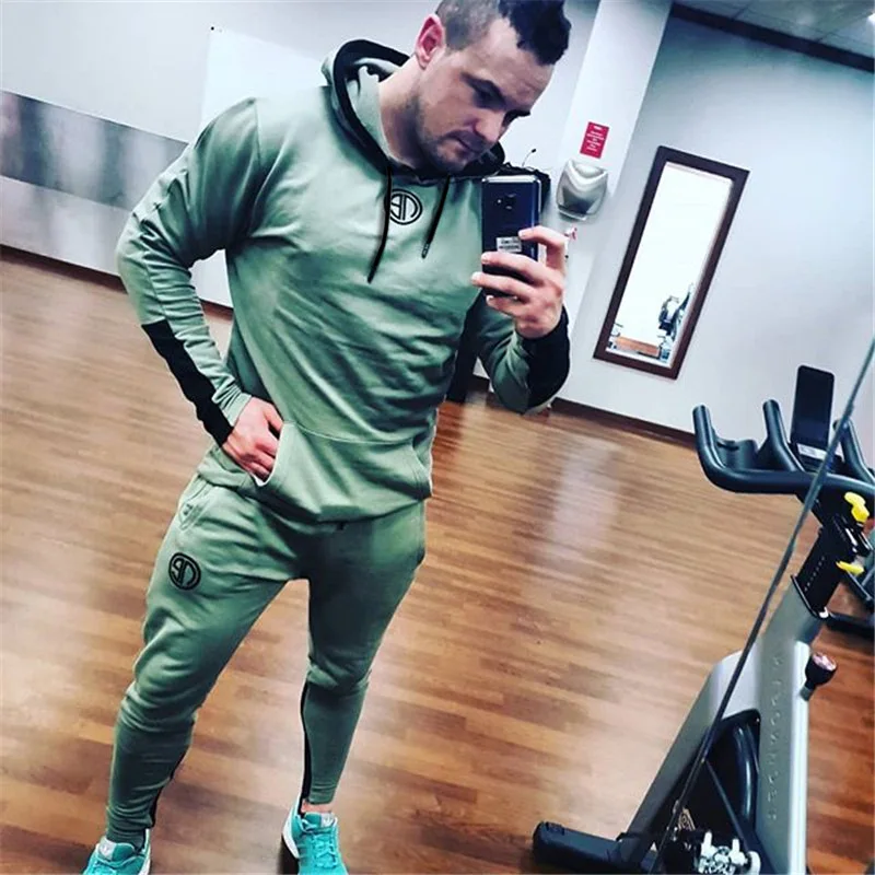 Spring Men Sportswear Tracksuit Hooded Sweatshirt Hoodies+pants Running Jogging Casual Fitness Gym Workout Outfit Set Sport Suit Spring Men Sportswear Tracksuit Hooded Sweatshirt Hoodies+pants Running Jogging Casual Fitness Gym Workout Outfit Set Sport Suit