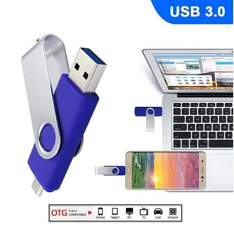 

Swivel OTG USB Flash Drive Usb 3.0 Pen Drive 128GB Type C Micro Usb Stick 16GB 32GB 64GB Pendrive for USB+Micro free shipping