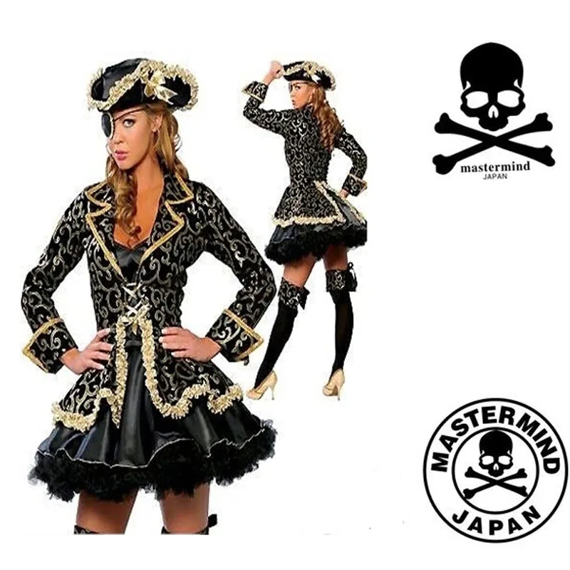 

High Quality Fancy Carnival Masquerade Party Costume Female Pirate Cospaly Outfit Role Play Bar Sexy Women Pirate Costume