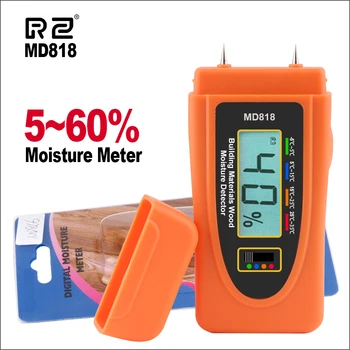 

RZ Digital Wood Moisture Meter Wood Moisture Gauge Wood Humidity Tester MD818 Sanpometer Handheld Wood Detector Hygrometer