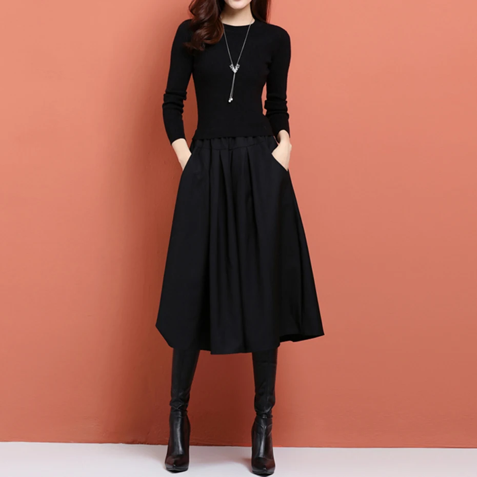 ladies casual knit dresses