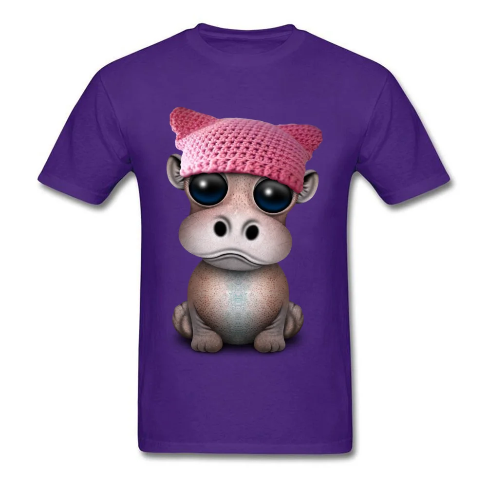 Cute Baby Hippo Wearing Pussy Hat_purple