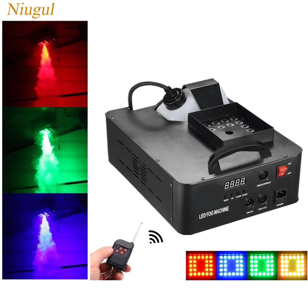 

DMX512 +Remote Control 1500W Fog Machine/24x9W LED RGB Pyro Vertical Smoke Machine/Professional Stage Fogger For Party Club Bar