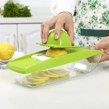 

VOGVIGO Stainless Steel Mandoline Vegetable Slicer 5 Interchangeable Blades Fruit Cutter Grater Kitchen Salad Maker Adjustable