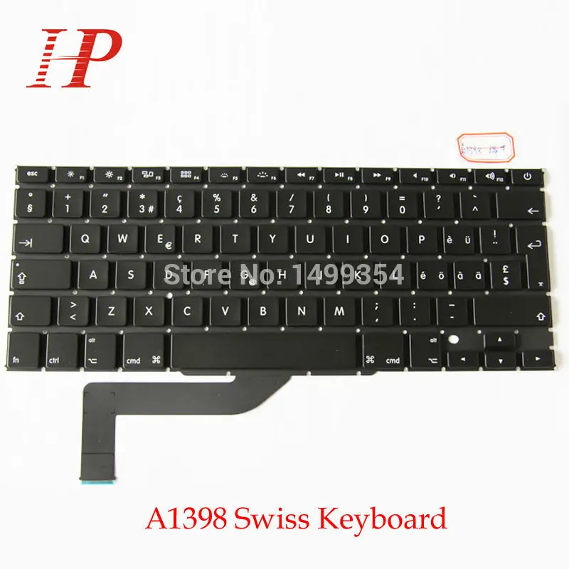 Новый для Apple MacBook Pro Retina 15 ''A1398 Швейцарский клавиатура Швейцария клавиатуры
