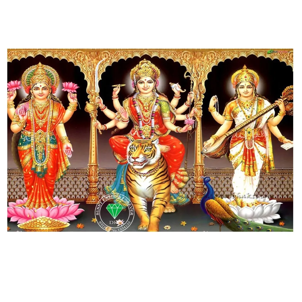 

5D Diy Diamond Painting Hindu God Ganesha Maa Durga Embroidery Beads Rhinestones Needlework Handicraft Diamond Cross Stitch