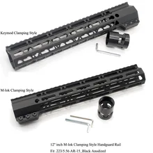 TriRock 12 ''дюймовый черный анодированный зажимной Стиль Keymod/M-lok цевье железнодорожных Пикатинни Крепление Системы Fit. 223/5. 56 AR-15