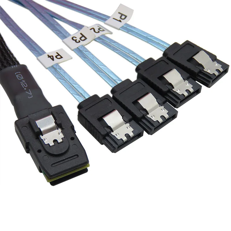 

Overmal 0.5M Mini PC Computer SAS SFF-8087 36 PIN to 4 SATA 7 P HD Splitter Breakout Cable Drop Ship#28