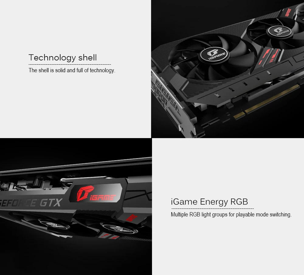 Красочная видеокарта IGame GeForce GTX 1660Ti Ultra 6 ГБ игровая GDDR6 192bit с RGB светильник