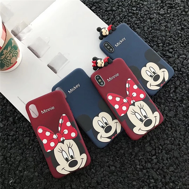 Minnie Mickey Case For iPhone 7 Cases Ultrathin Cartoon Hello Kitty Soft TPU Toy Case for iPhone 6 6s 7 8 Plus X XR XS Max Cover