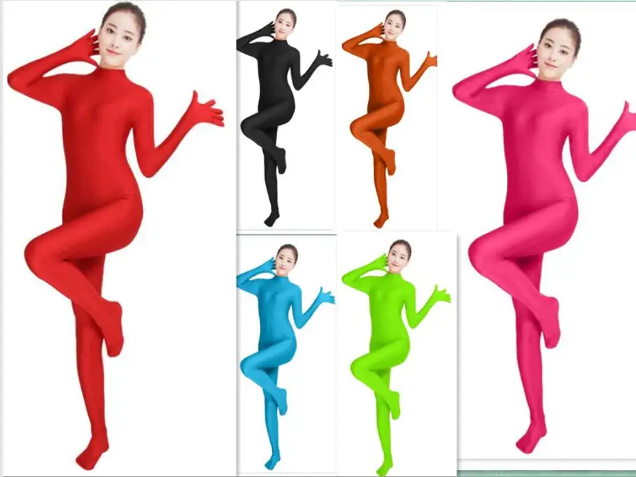 Зеленый спандекс Zentai полный средства ухода за кожей Кожи Плотный Комбинезон