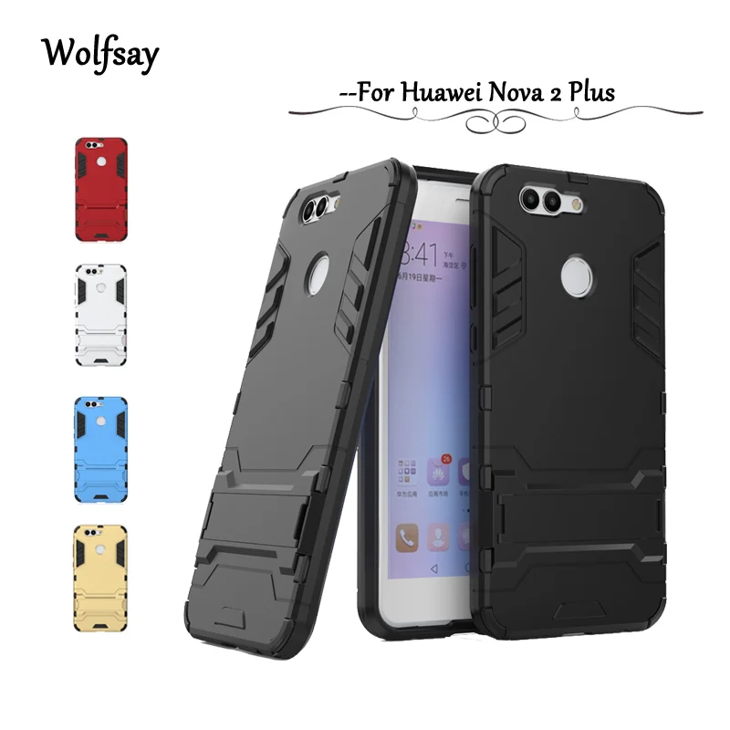 

Wolfsay For Case Huawei Nova 2 Plus Cover Slim Robot Armor Shockproof Rubber Case For Huawei Nova 2 Plus Case Nova 2 Plus Fundas