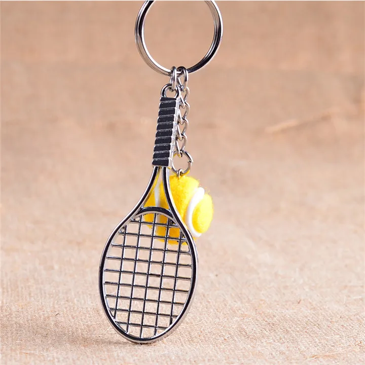 2  Sport Keychains For Women Baseball Bat Keyring Golf Ball Keyholder Tennis Racket  Bowling Ball Ping Pang Men Car Keychain