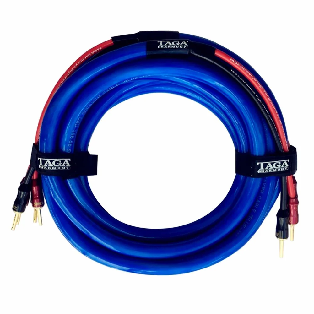 

TAGA Harmony BLUE-12 Hi-end 12 AWG OFC Speaker Cable with Banana Plugs 3m x 2