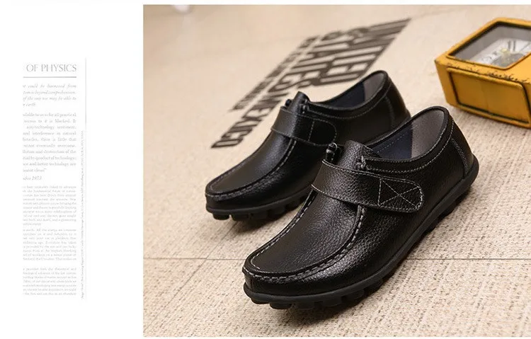 Genuine Leather Women's Casual Shoes Lace-Up Woman Loafers Moccasins Female Flats Solid Low Heel Lady Shoe Soft Women Footwear 7