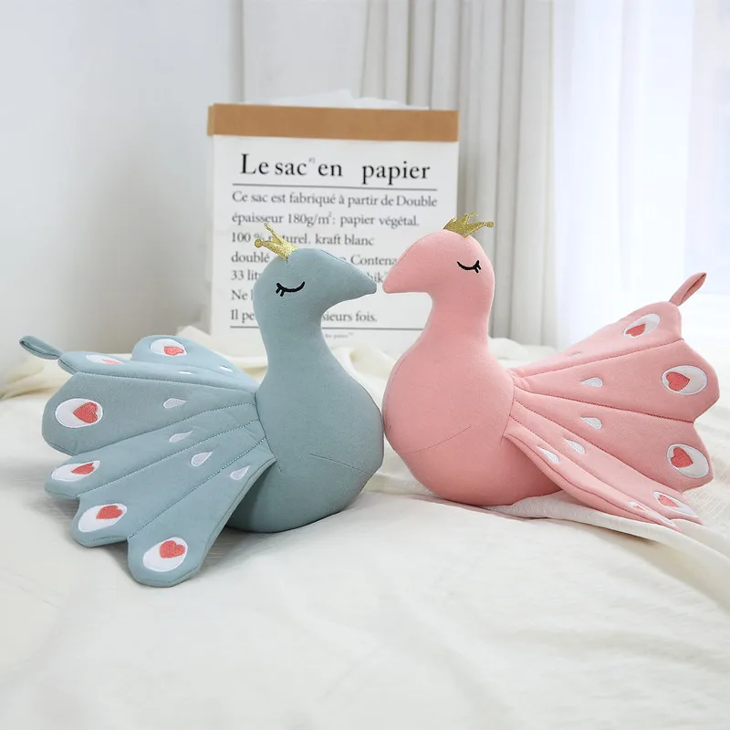 

40cm Plush Peacock Toy Stuffed Bird Appease Doll Baby Kids Children Toys Birthday Gift Home Shop Decor Ornament Triver