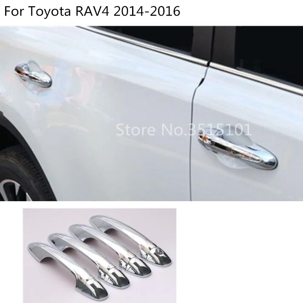 Car Cover Protect Detector Stick Frame Lamp Trim ABS Chrome Door Handle Armrest Handrail 8pcs For Toyota RAV4 2014 2015 2016 | Автомобили
