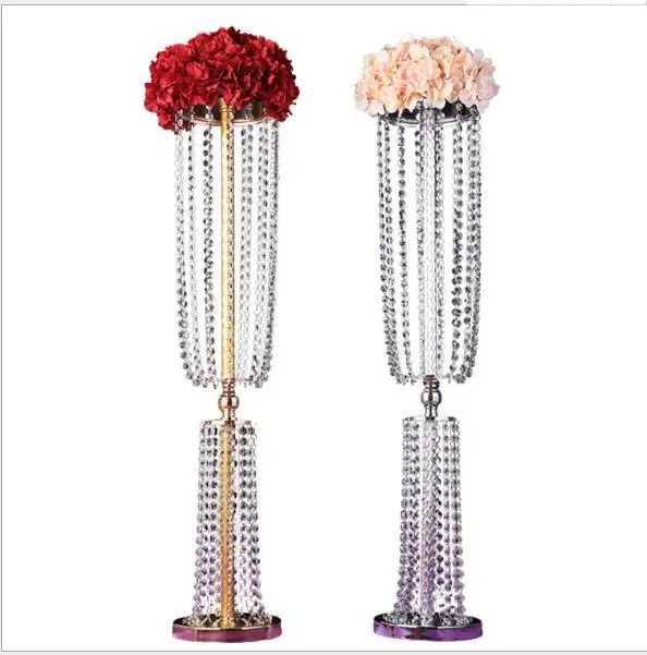

8Pcs 80cm acrylic road lead Imitation crystal wedding centerpiece event wedding decoration/event party decoration candlestick