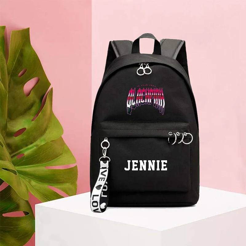 

1 PC Black Pink Backpack Large Book School Bags Women Men Laptop Headphone Canvas Travel Bags Dropship Wholesale New Arrival`