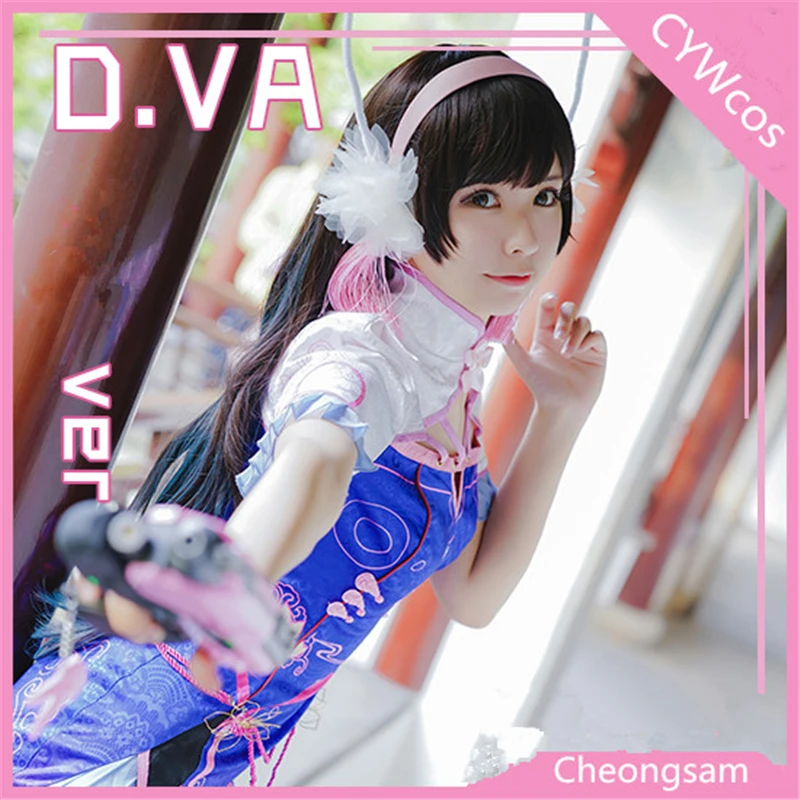 Женский костюм для косплея по мотивам игры OW D.va DVA Song Hana платье чонсам летние