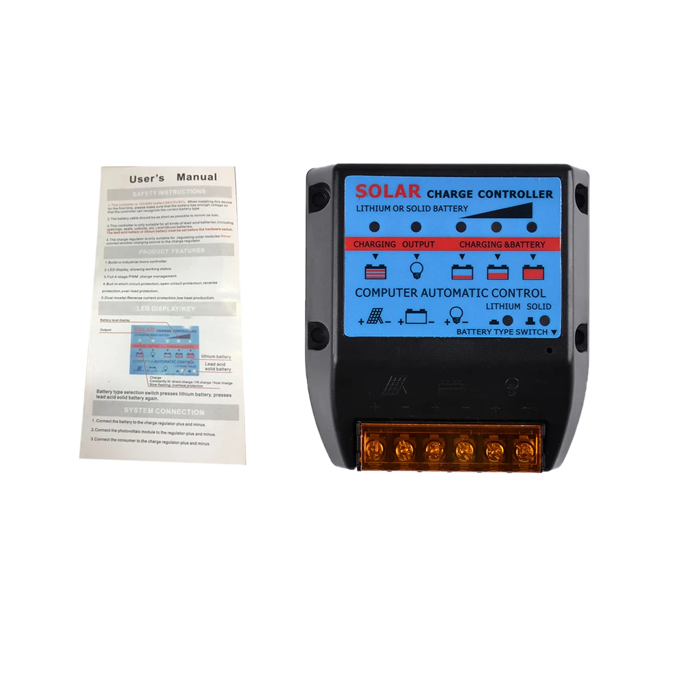 Регулятор заряда на солнечной батарее 10A 20A 30A 40A 50A 12 В ...